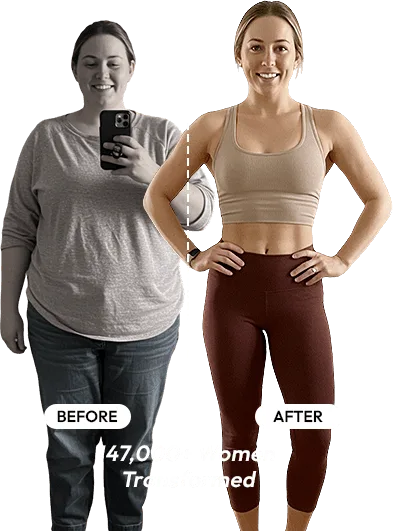 Promotional before-and-after model imagery; results are not independently verified
