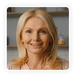 Sonia, shown in a testimonial on the Trimology vendor page